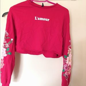 H&M crop floral long sleeve